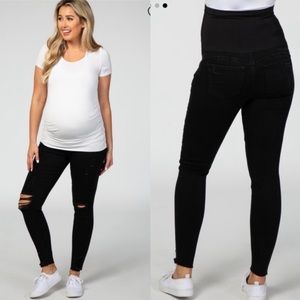 Pinkblush Black Distressed Ripped Maternity Jeans